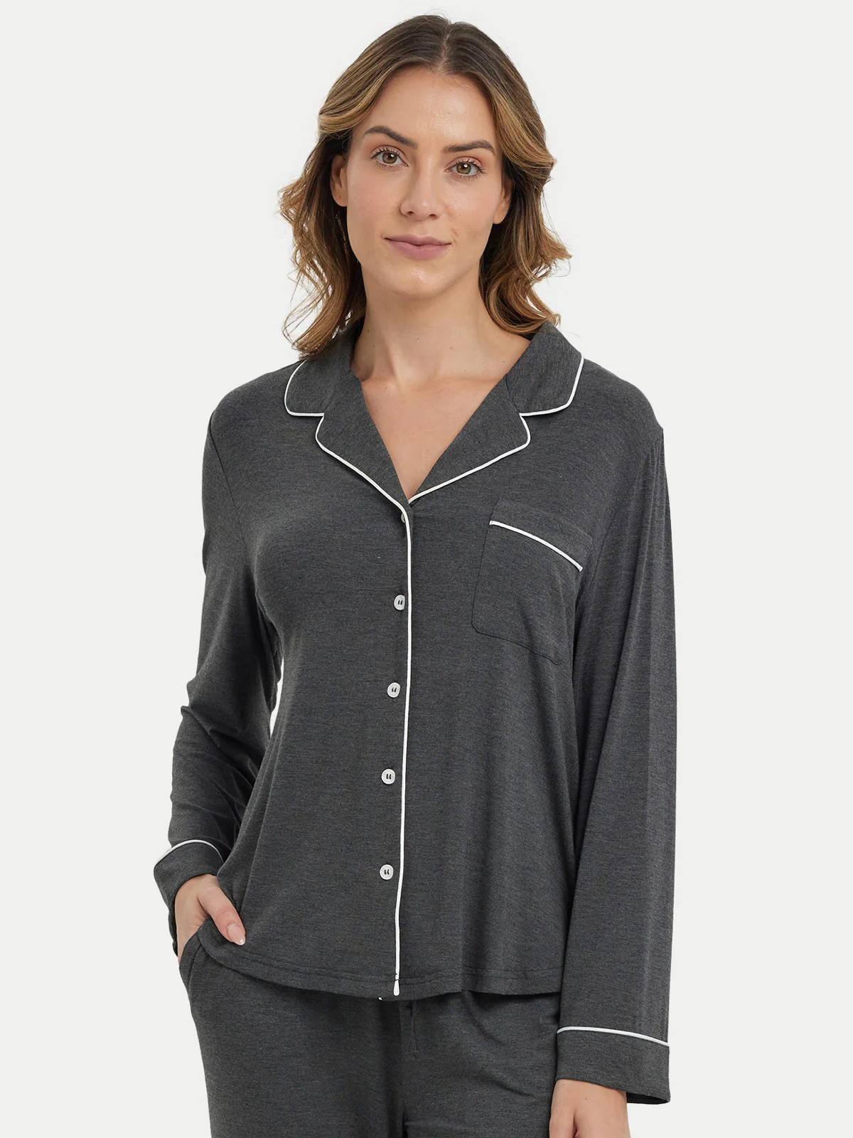 Long Sleeve Bamboo Pajama Shirt - Image 28
