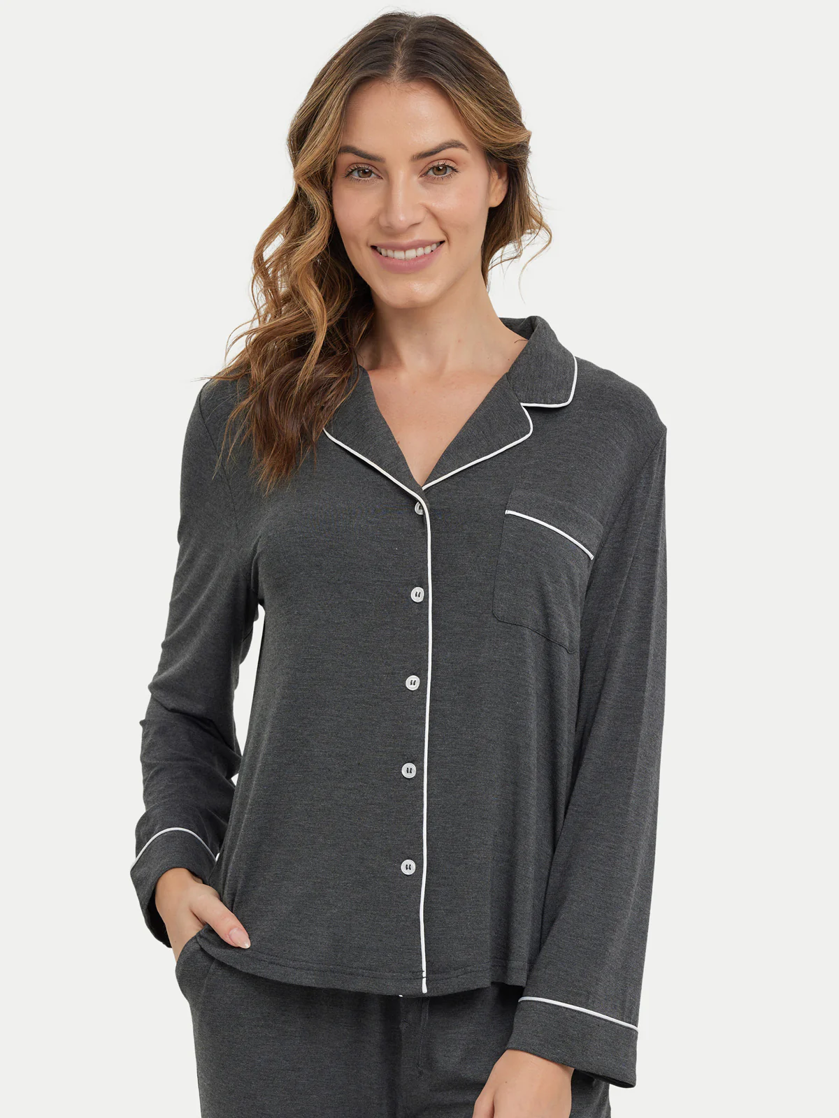 Long Sleeve Bamboo Pajama Shirt - Image 31