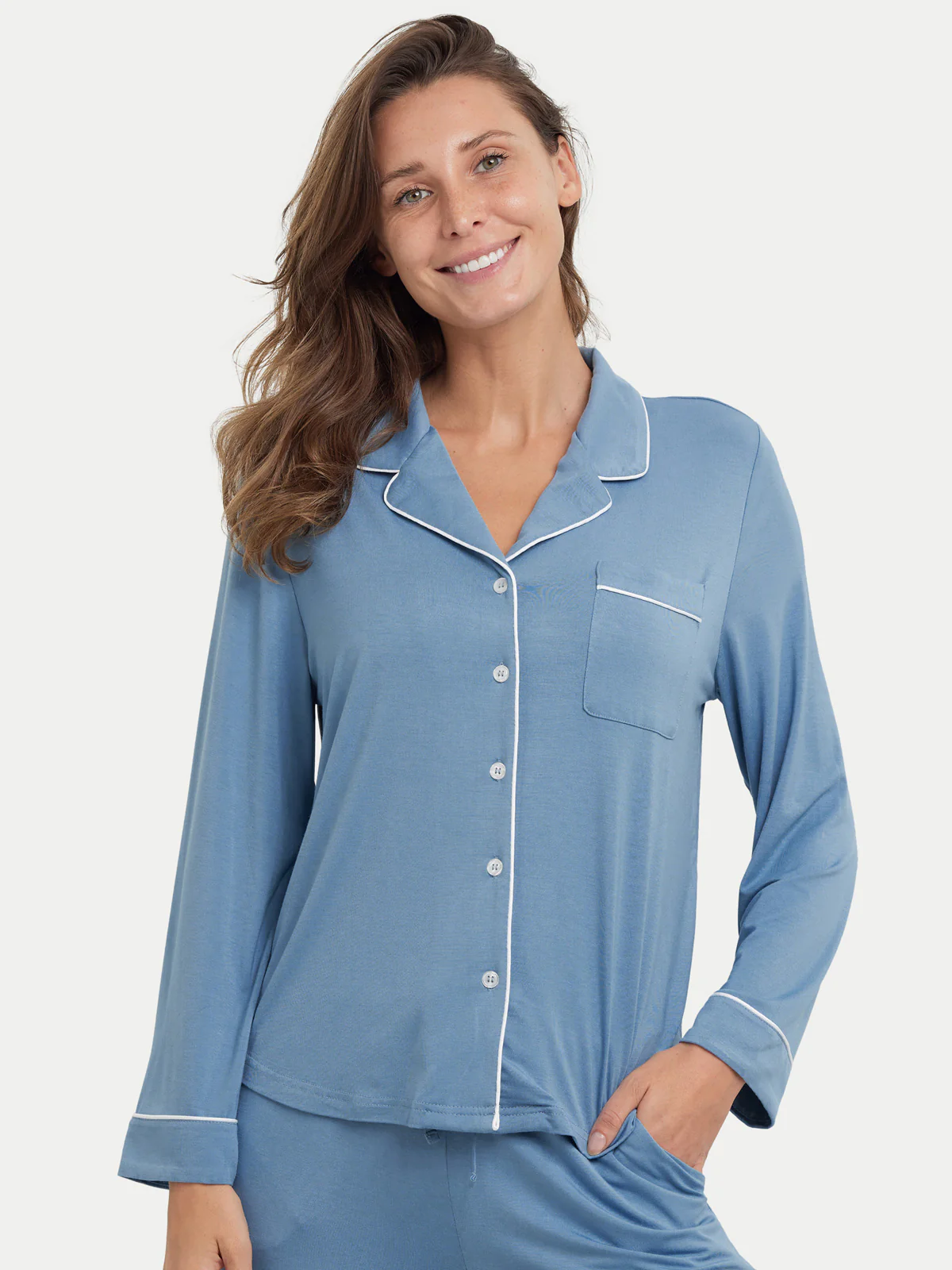 Long Sleeve Bamboo Pajama Shirt - Image 44
