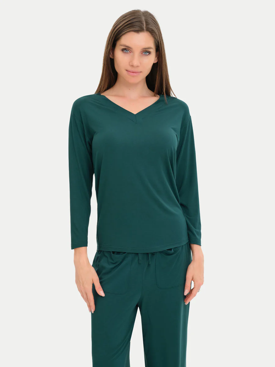 Long Sleeve Bamboo Slouchy PJs Top - Image 114