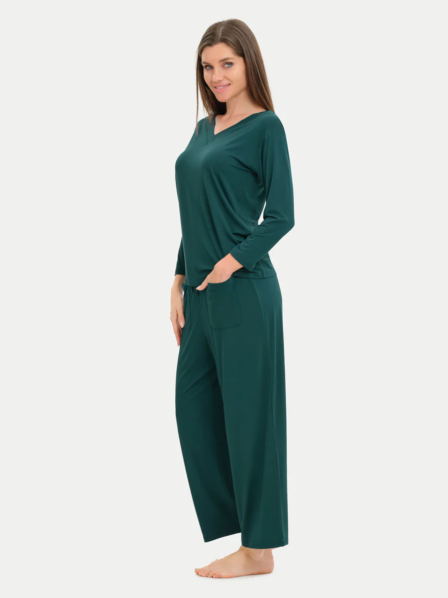 Long Sleeve Bamboo Slouchy PJs Top - Image 118