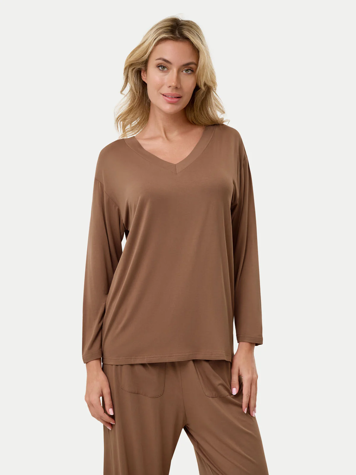 Long Sleeve Bamboo Slouchy PJs Set - Image 42