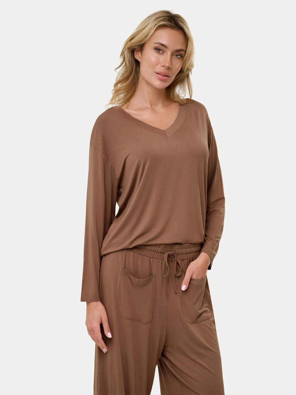 Long Sleeve Bamboo Slouchy PJs Set - Image 47