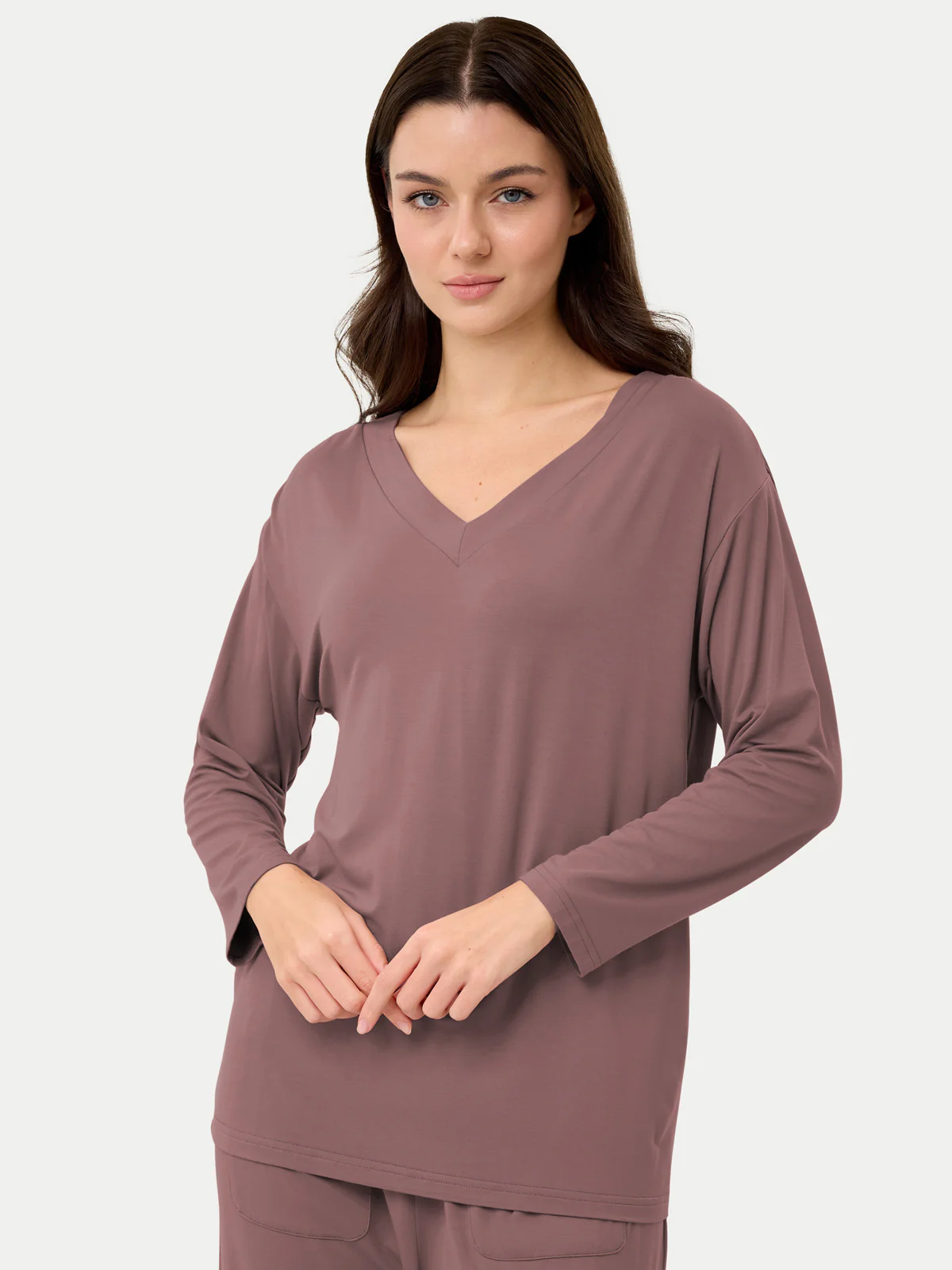 Long Sleeve Bamboo Slouchy PJs Top - Image 95