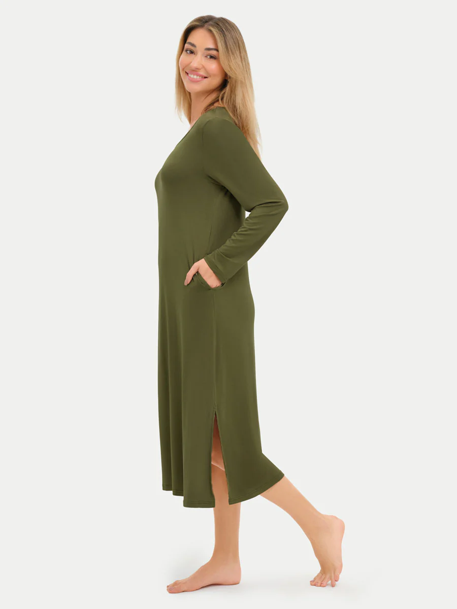 Long Sleeve Long Bamboo Sleepshirt - Image 11