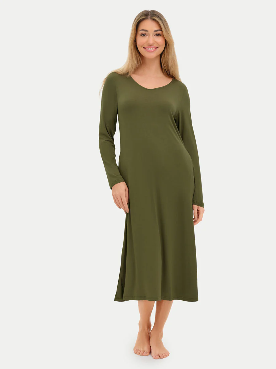 Long Sleeve Long Bamboo Sleepshirt - Image 12