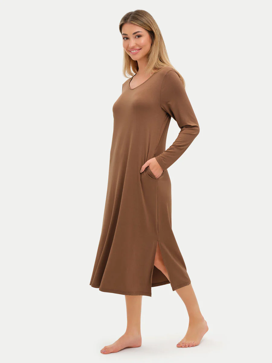 Long Sleeve Long Bamboo Sleepshirt - Image 15
