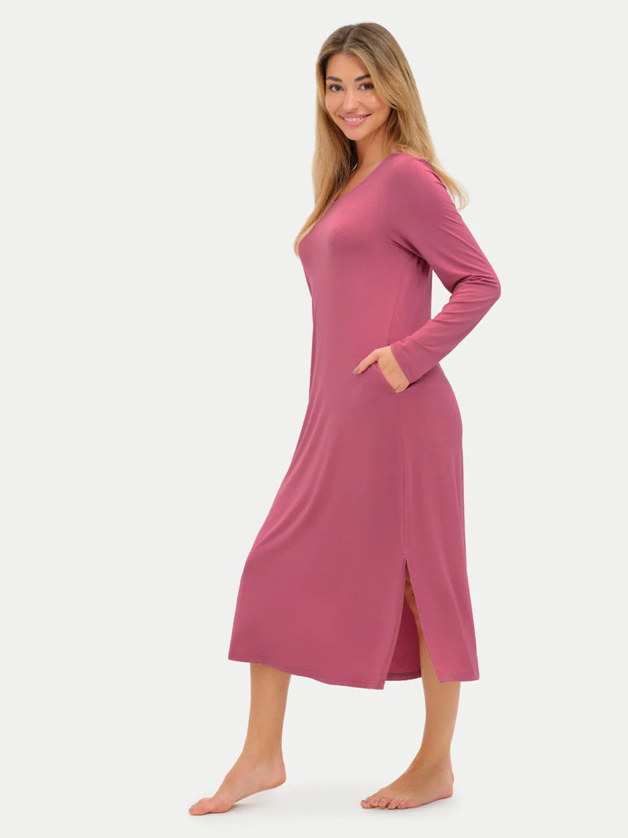 Long Sleeve Long Bamboo Sleepshirt - Image 24