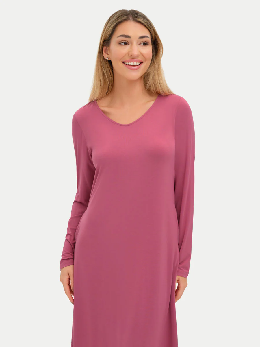 Long Sleeve Long Bamboo Sleepshirt - Image 25