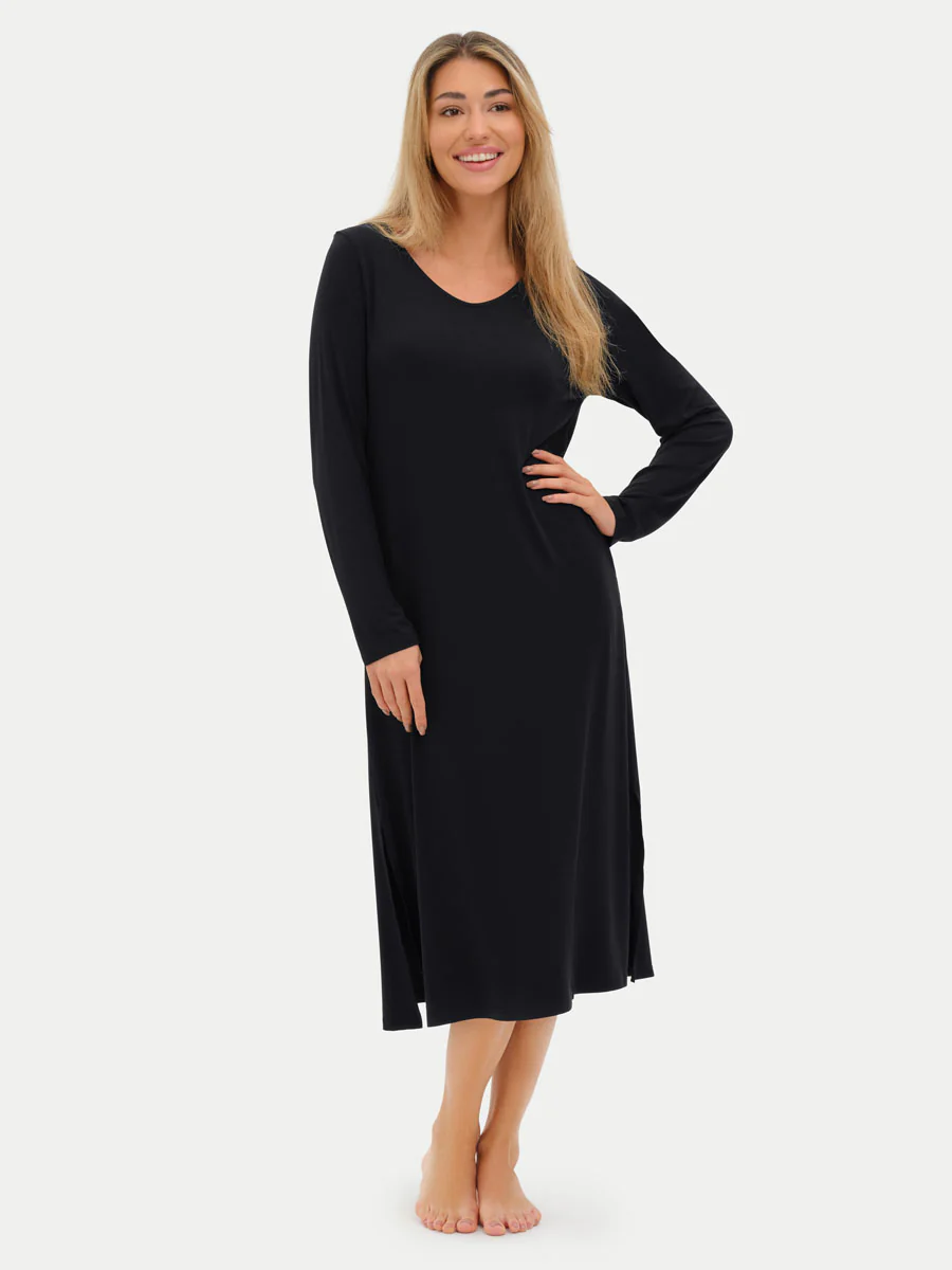 Long Sleeve Long Bamboo Sleepshirt - Image 33