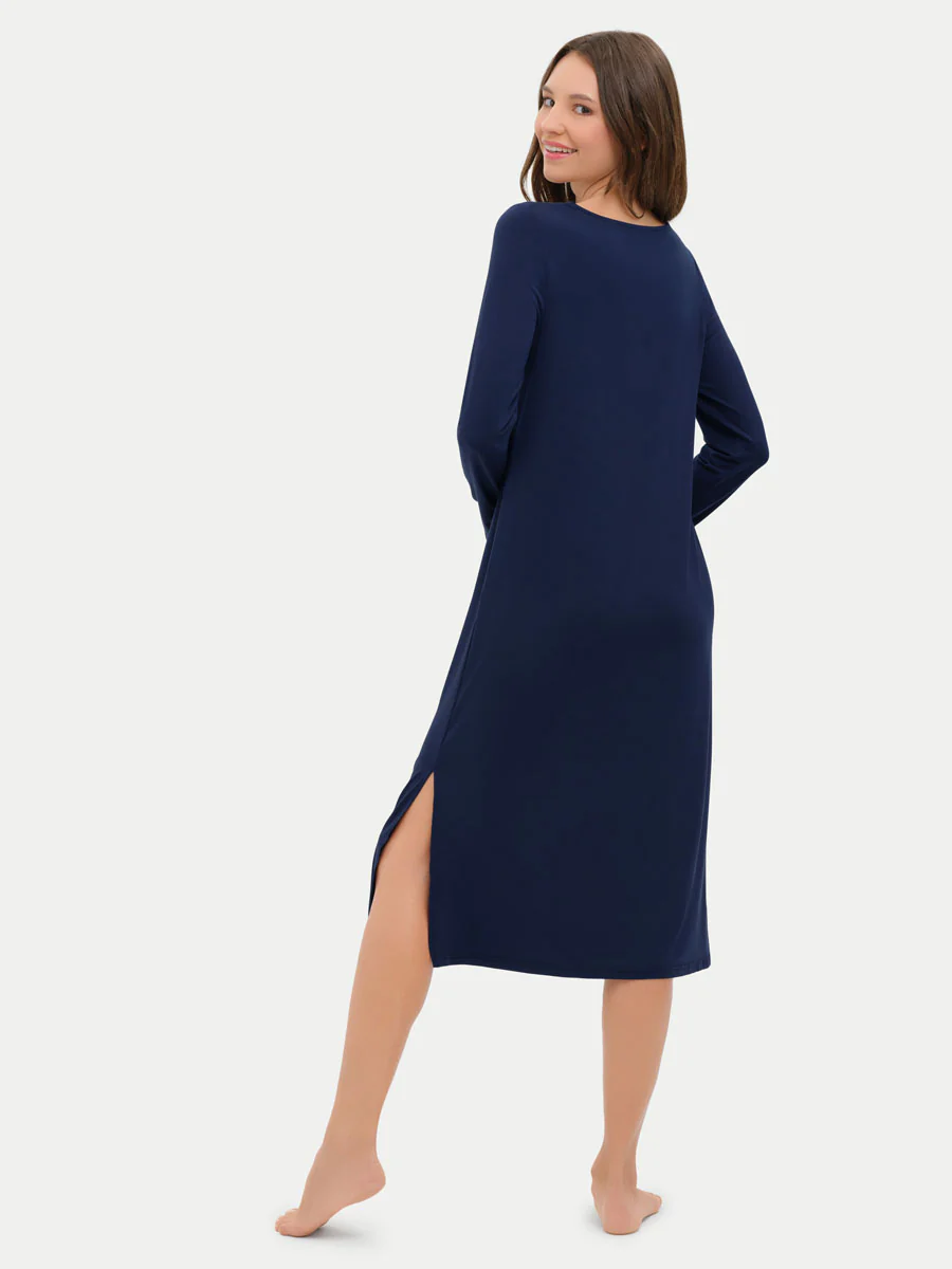 Long Sleeve Long Bamboo Sleepshirt - Image 4
