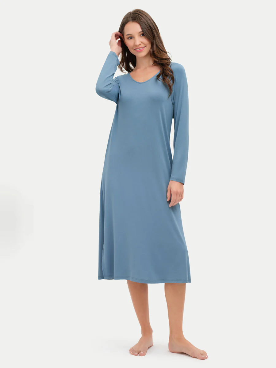 Long Sleeve Long Bamboo Sleepshirt - Image 49