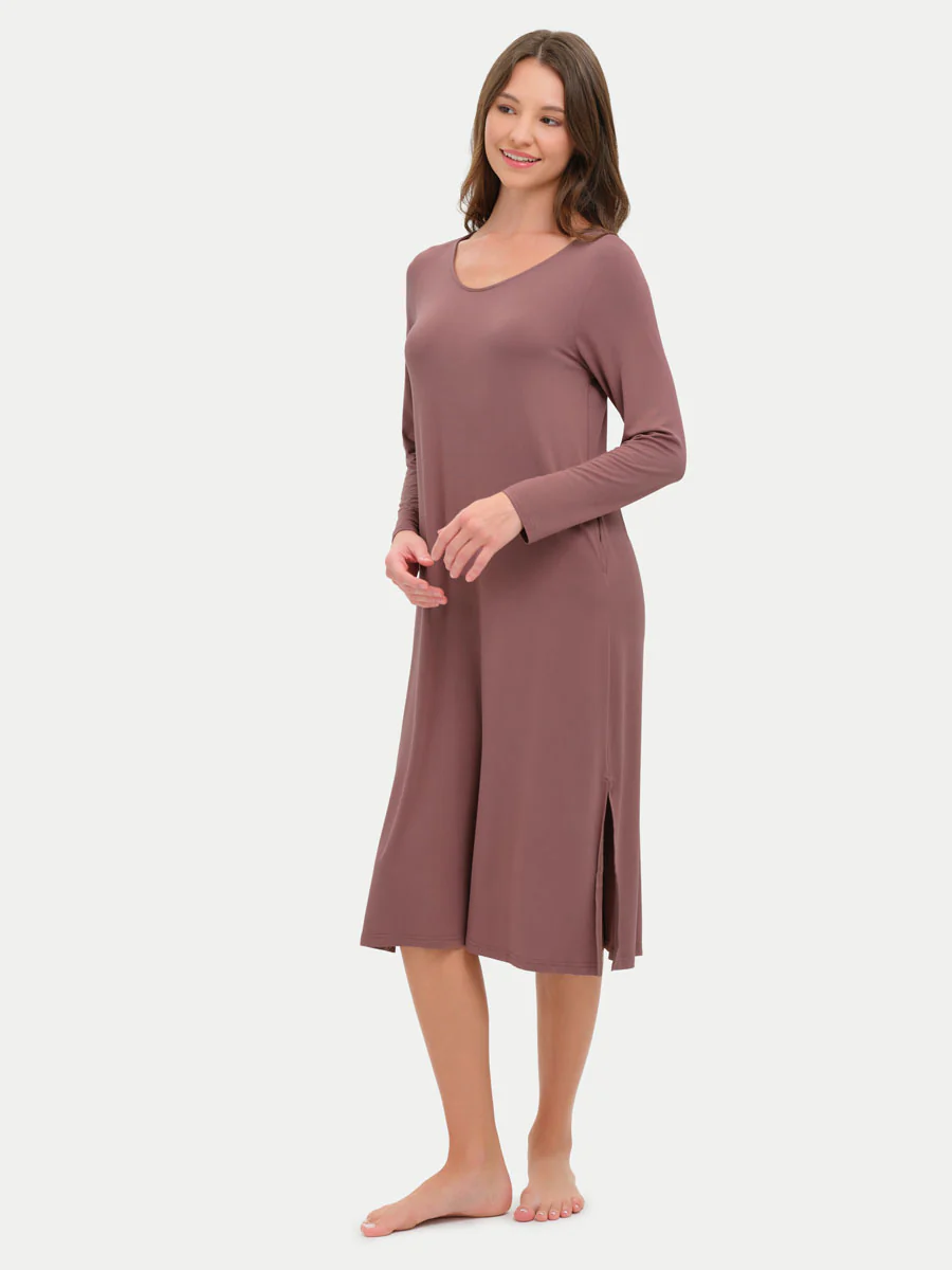 Long Sleeve Long Bamboo Sleepshirt - Image 56