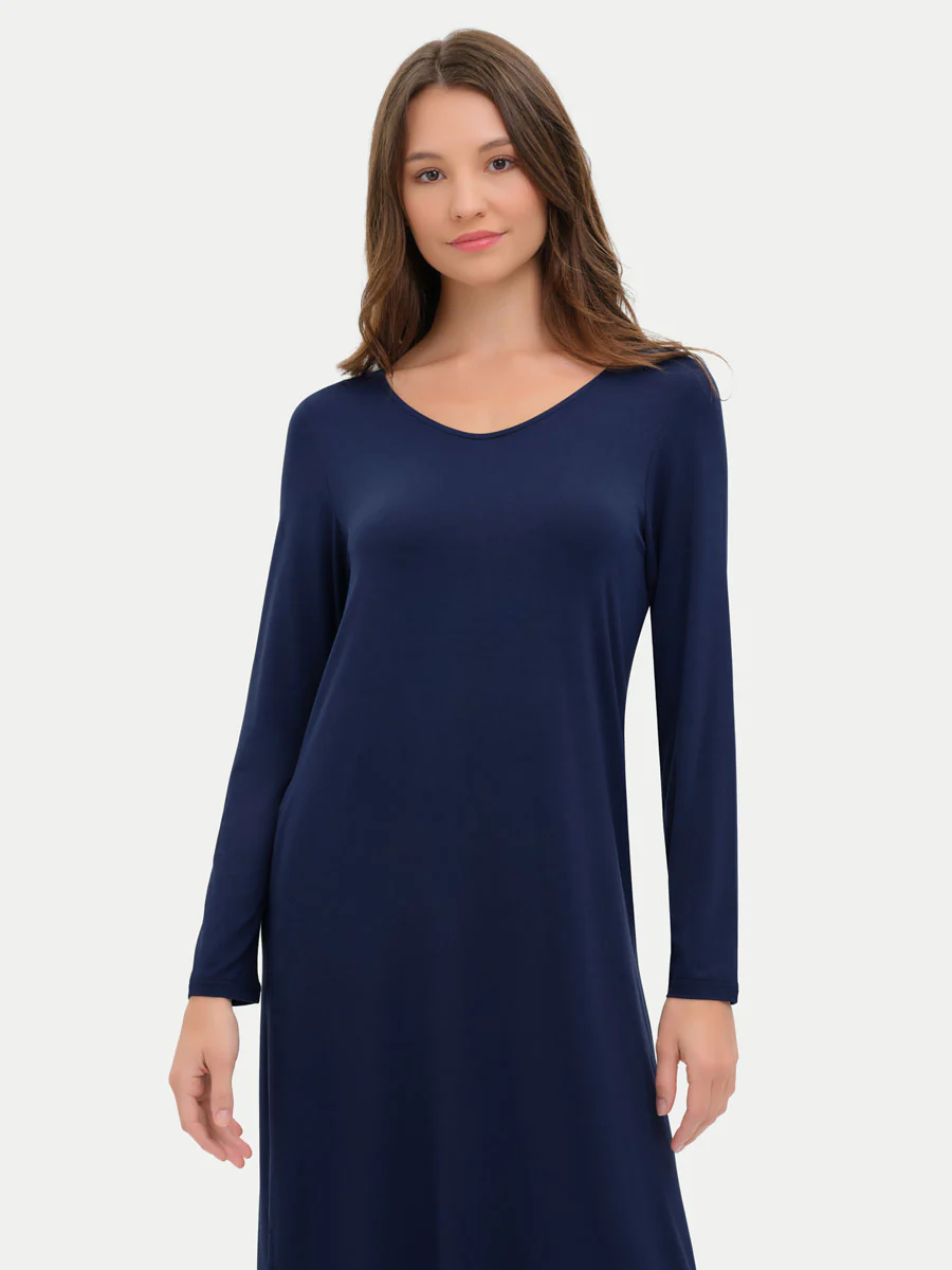 Long Sleeve Long Bamboo Sleepshirt - Image 6