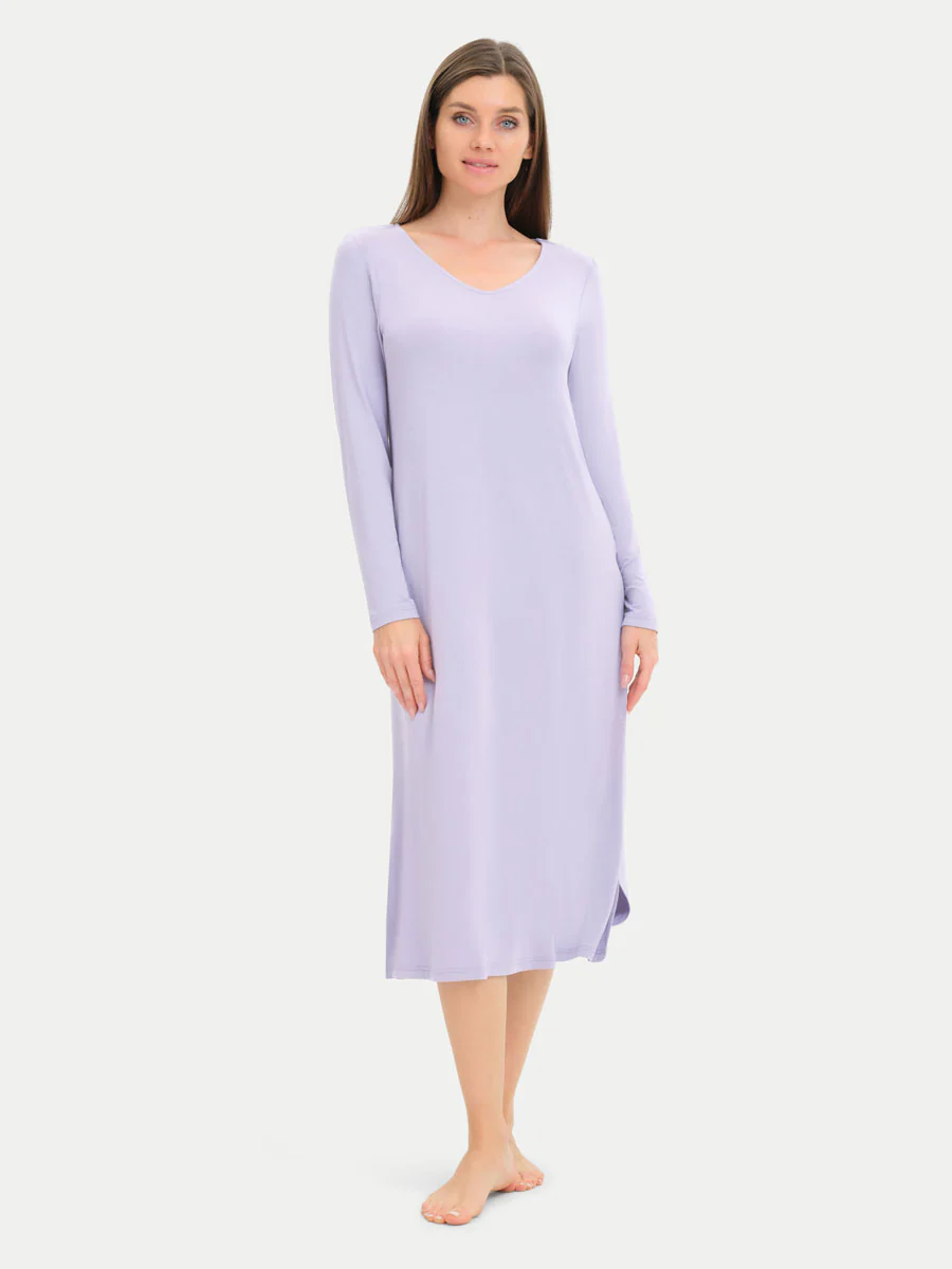 Long Sleeve Long Bamboo Sleepshirt - Image 67