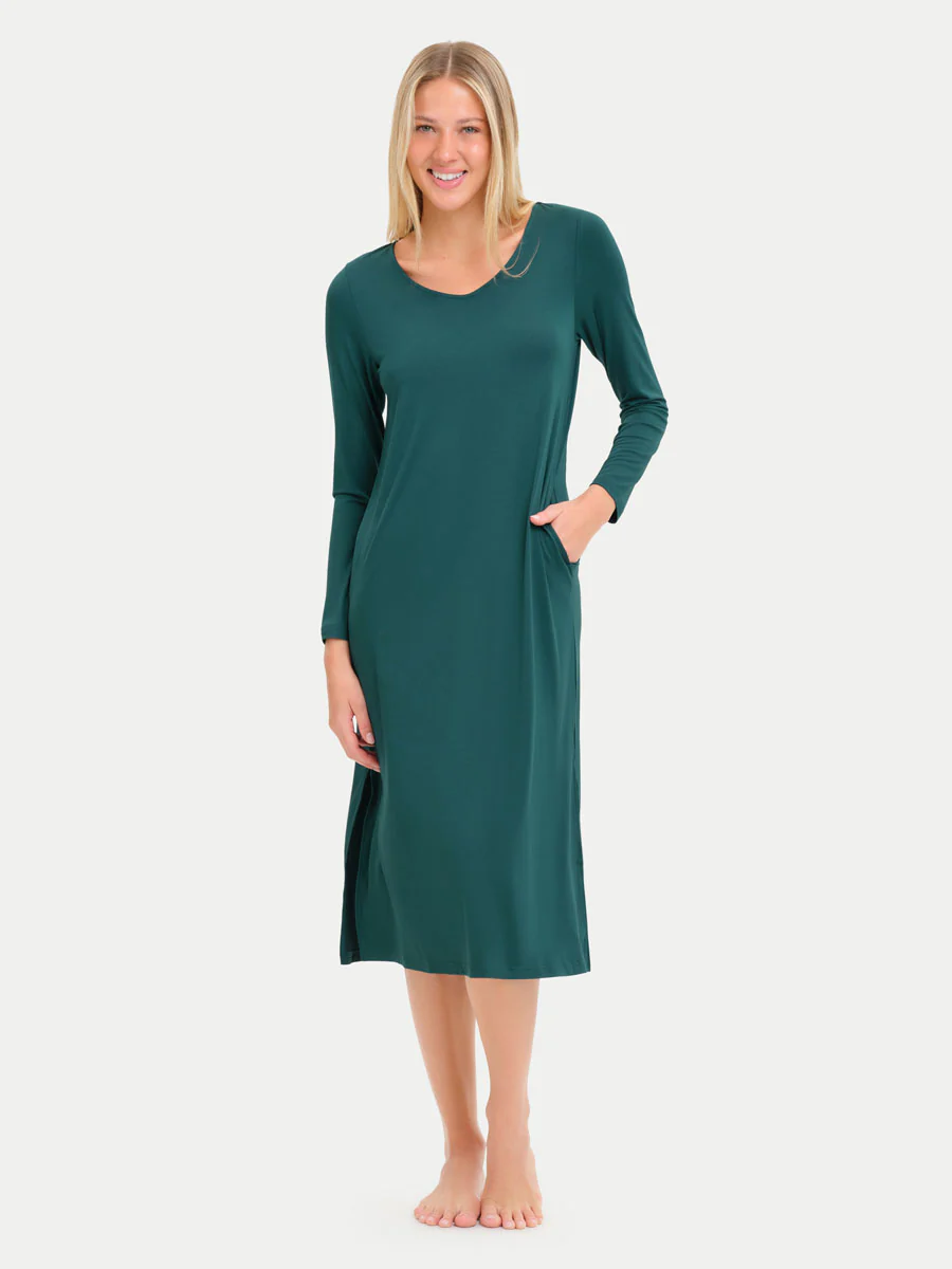 Long Sleeve Long Bamboo Sleepshirt - Image 81