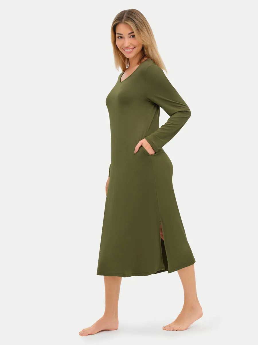 Long Sleeve Long Bamboo Sleepshirt - Image 9