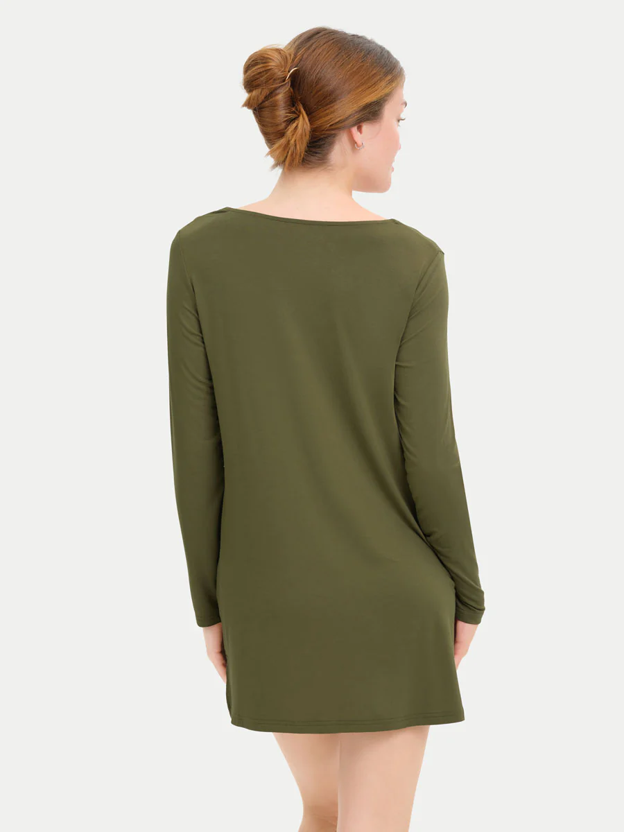 Long Sleeve Short Bamboo Sleepshirt - Image 15