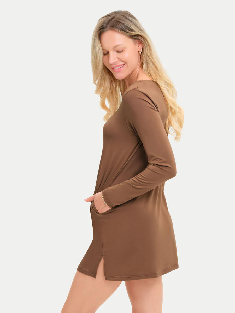 Long Sleeve Short Bamboo Sleepshirt - Image 18