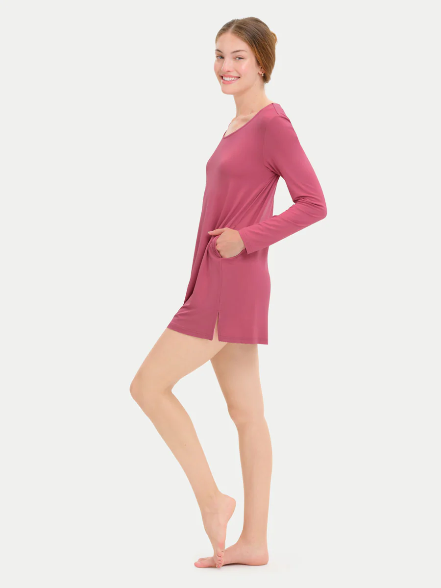 Long Sleeve Short Bamboo Sleepshirt - Image 23
