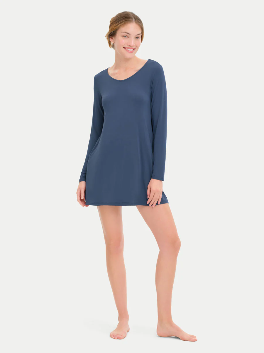 Long Sleeve Short Bamboo Sleepshirt - Image 32