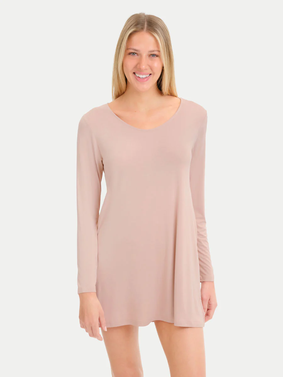 Long Sleeve Short Bamboo Sleepshirt - Image 46