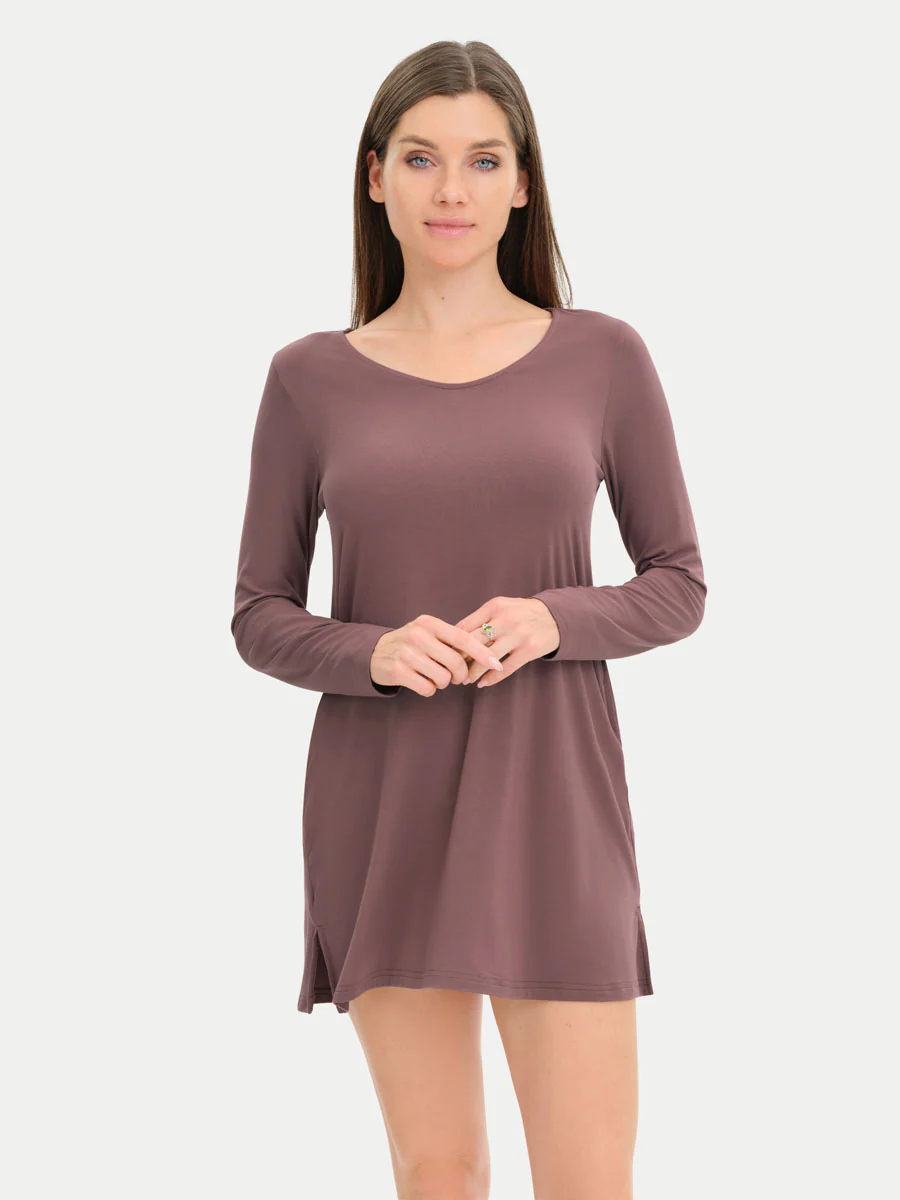 Long Sleeve Short Bamboo Sleepshirt - Image 54