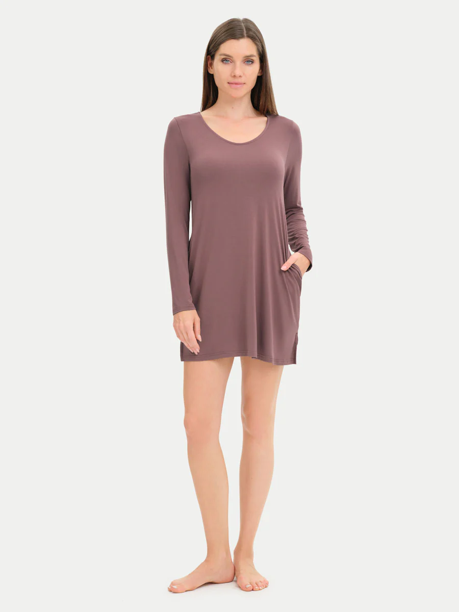 Long Sleeve Short Bamboo Sleepshirt - Image 55