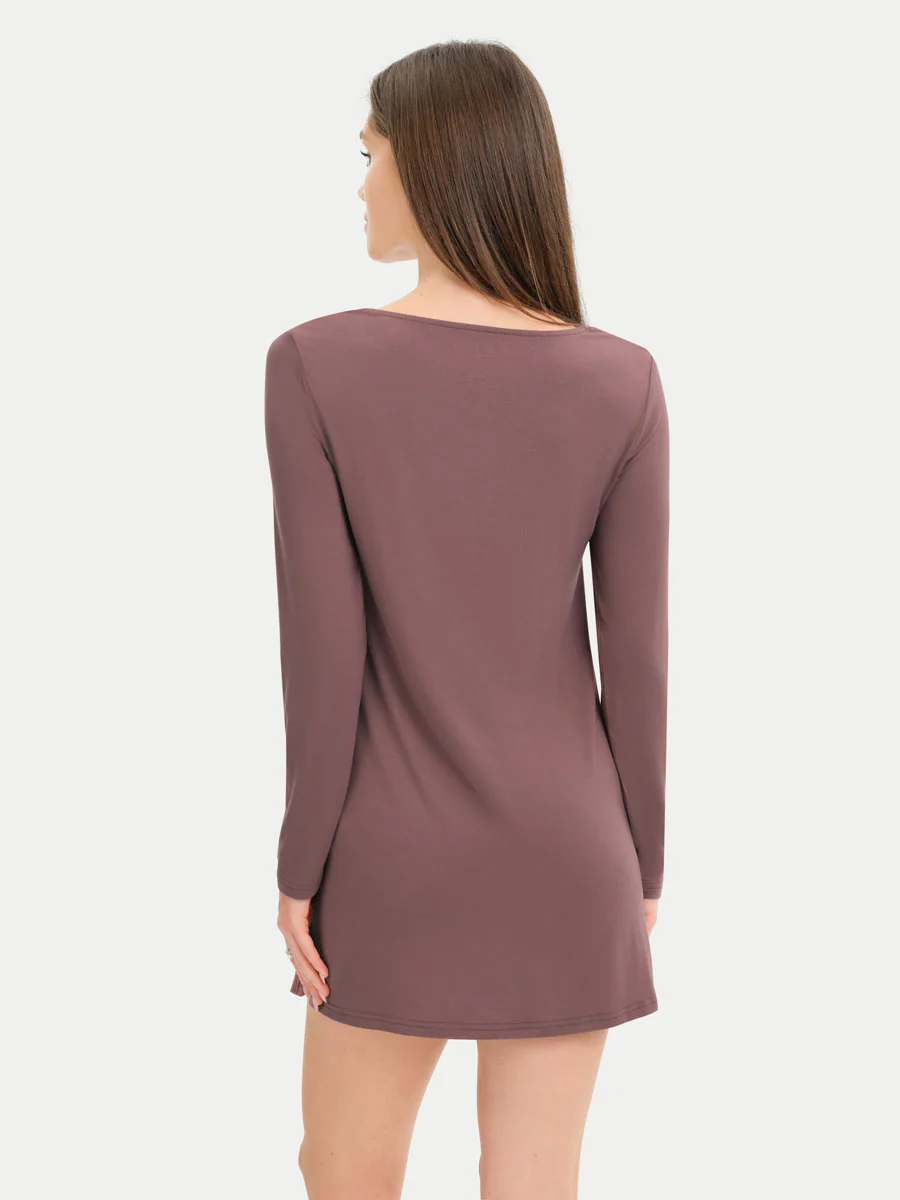 Long Sleeve Short Bamboo Sleepshirt - Image 58