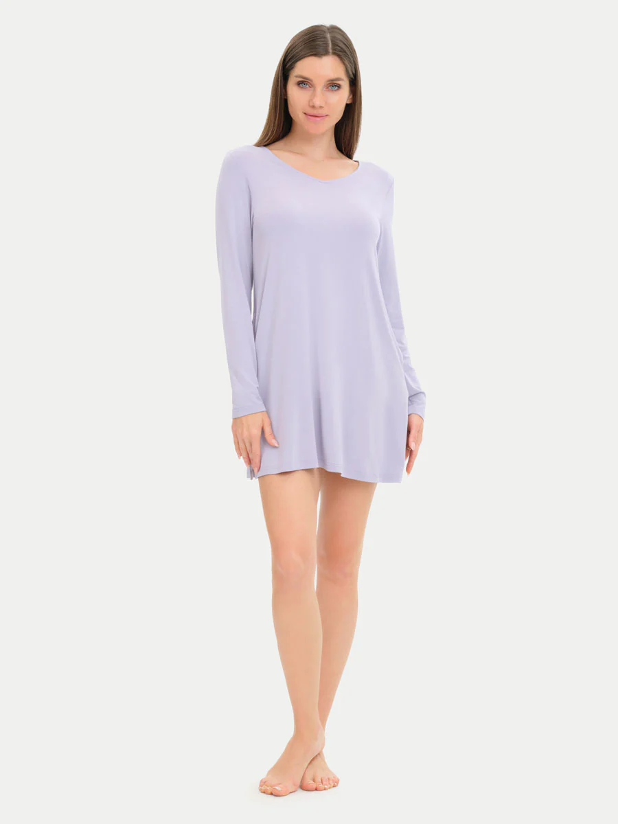 Long Sleeve Short Bamboo Sleepshirt - Image 67