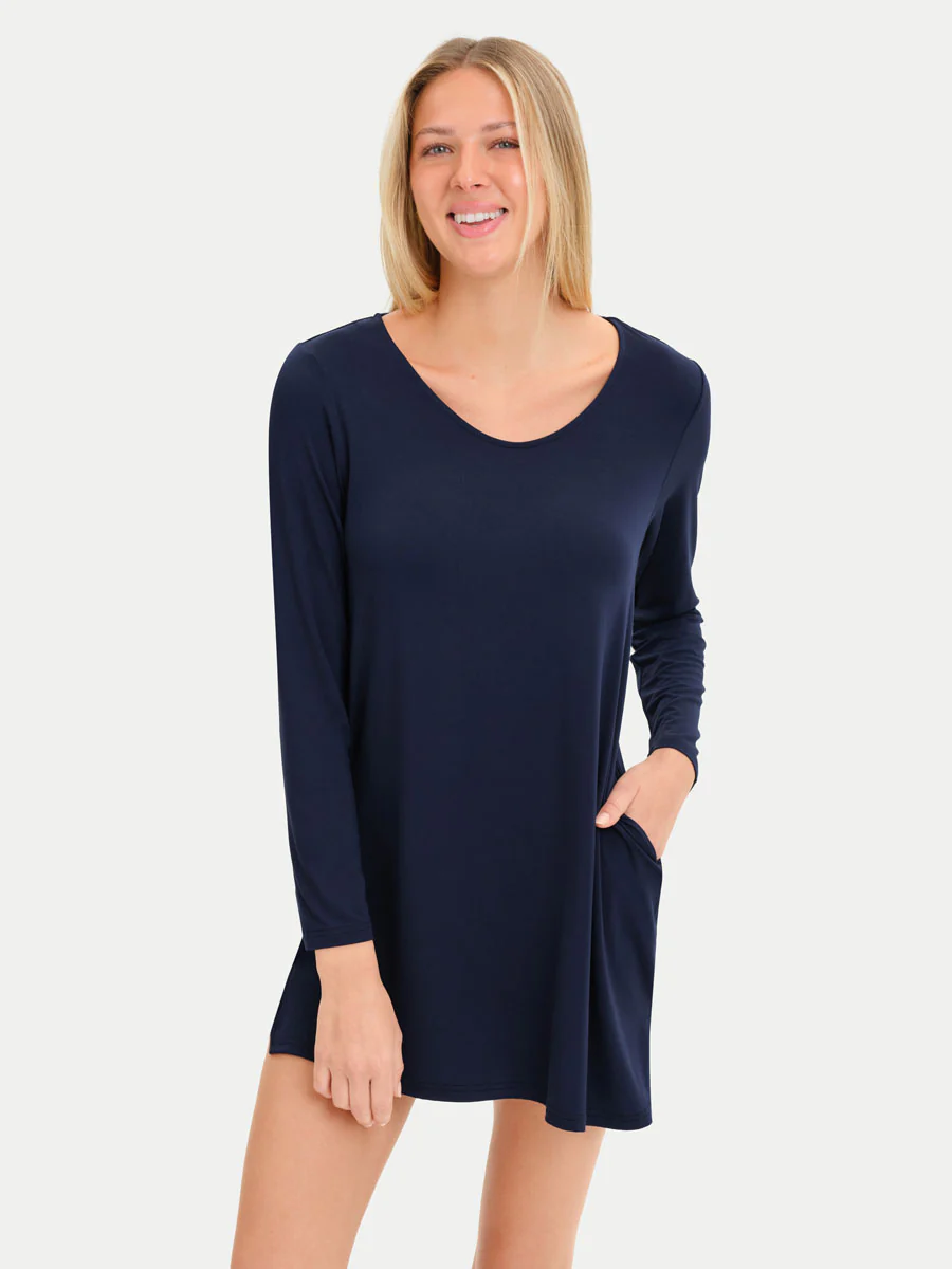 Long Sleeve Short Bamboo Sleepshirt - Image 8