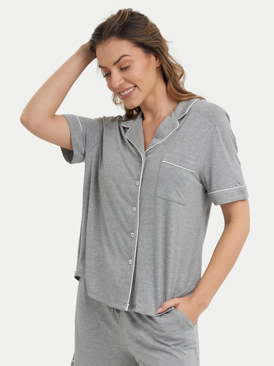 Short Sleeve Bamboo Pajama Set - Image 21
