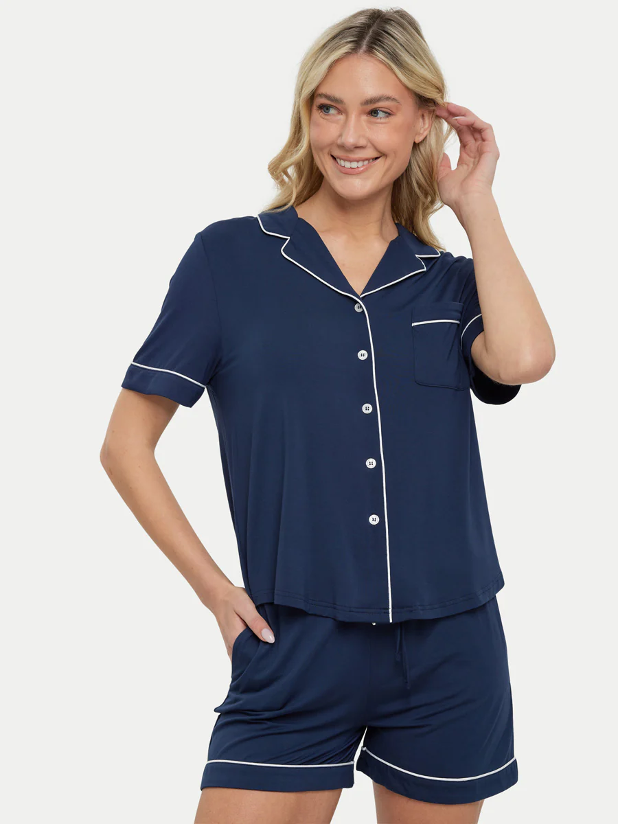 Short Sleeve Bamboo Pajama Set - Image 27