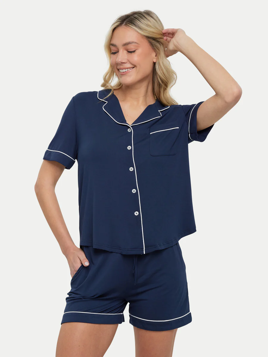 Short Sleeve Bamboo Pajama Set - Image 28