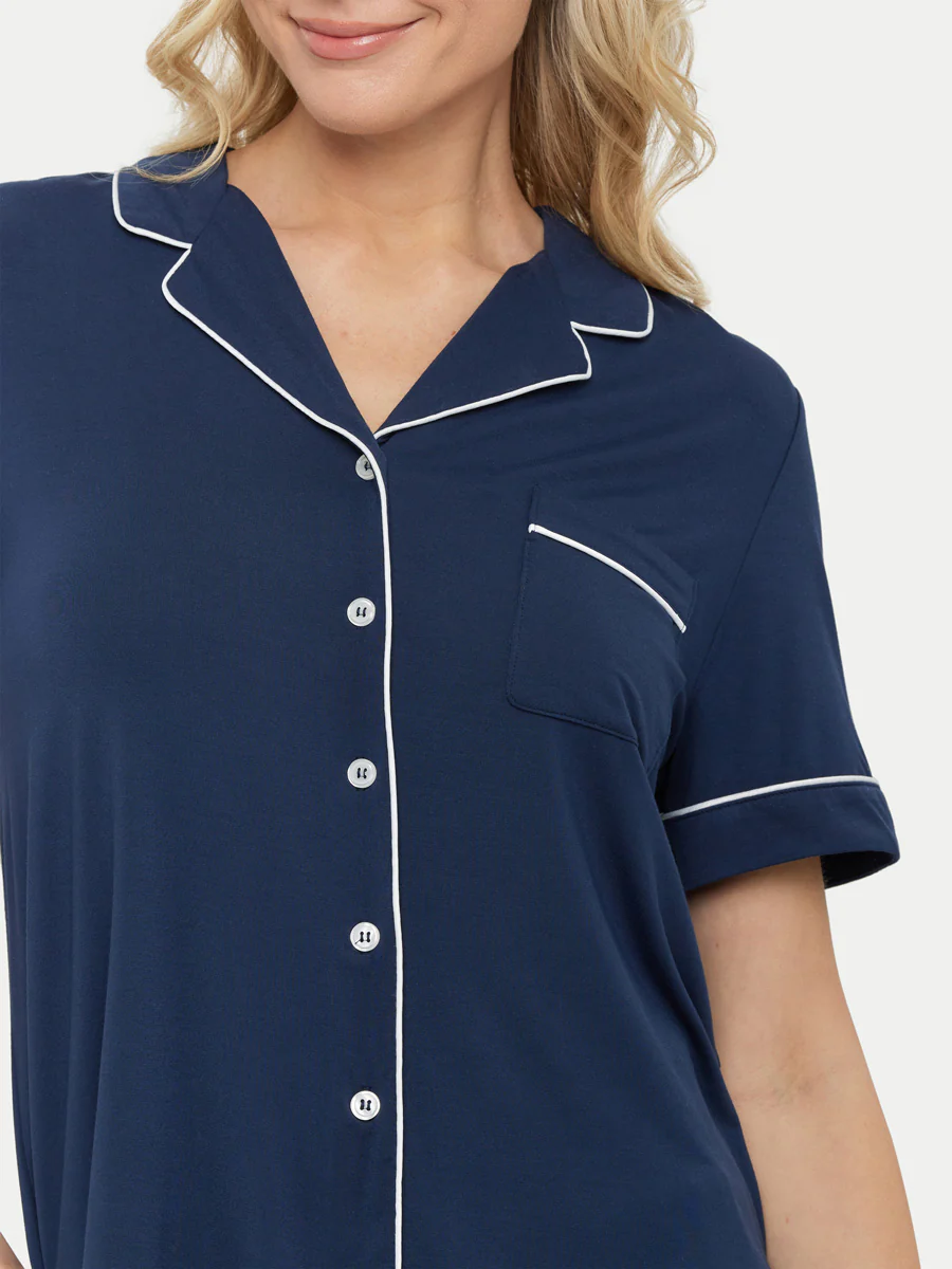 Short Sleeve Bamboo Pajama Set - Image 29