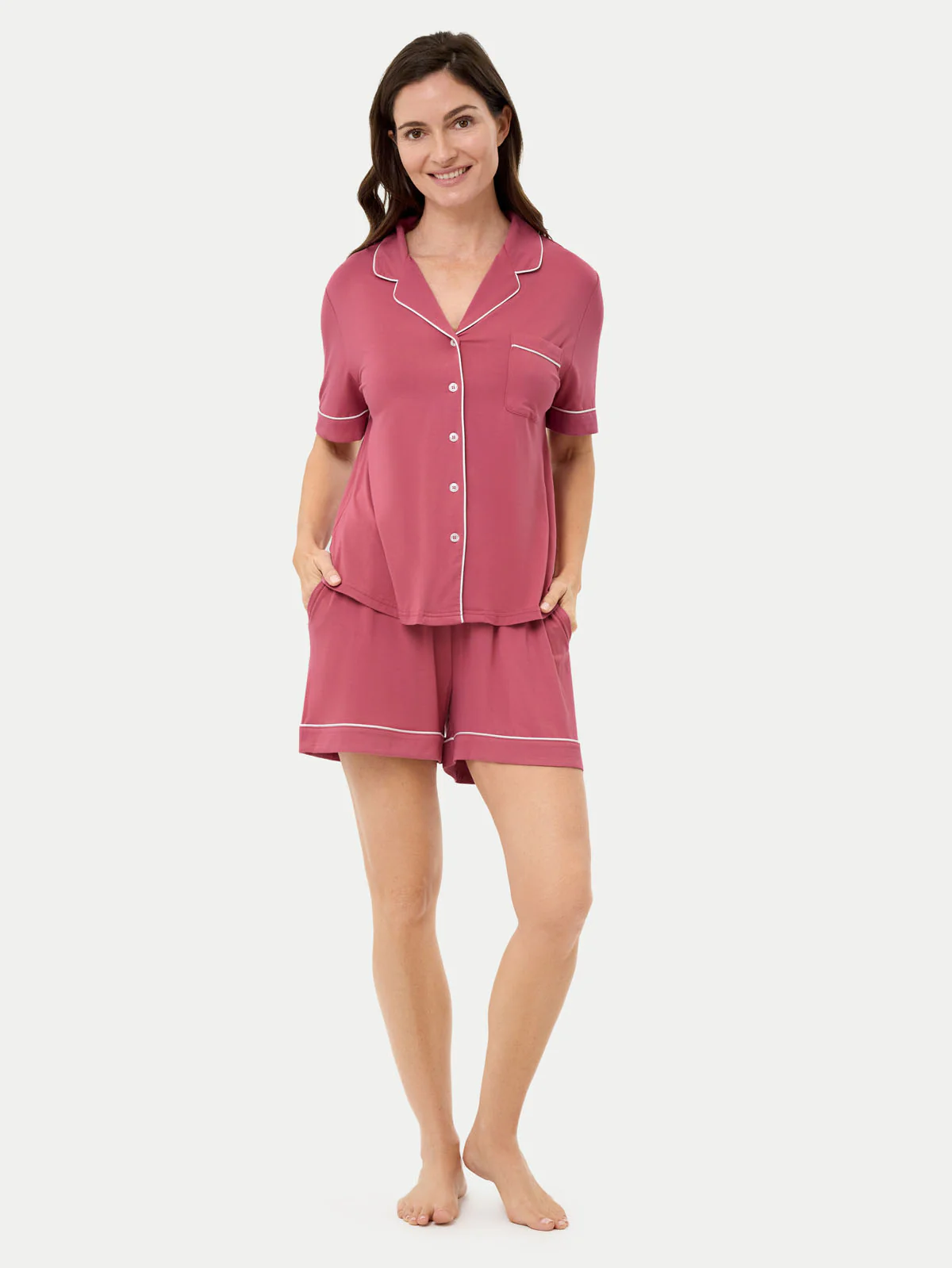Short Sleeve Bamboo Pajama Set - Image 30