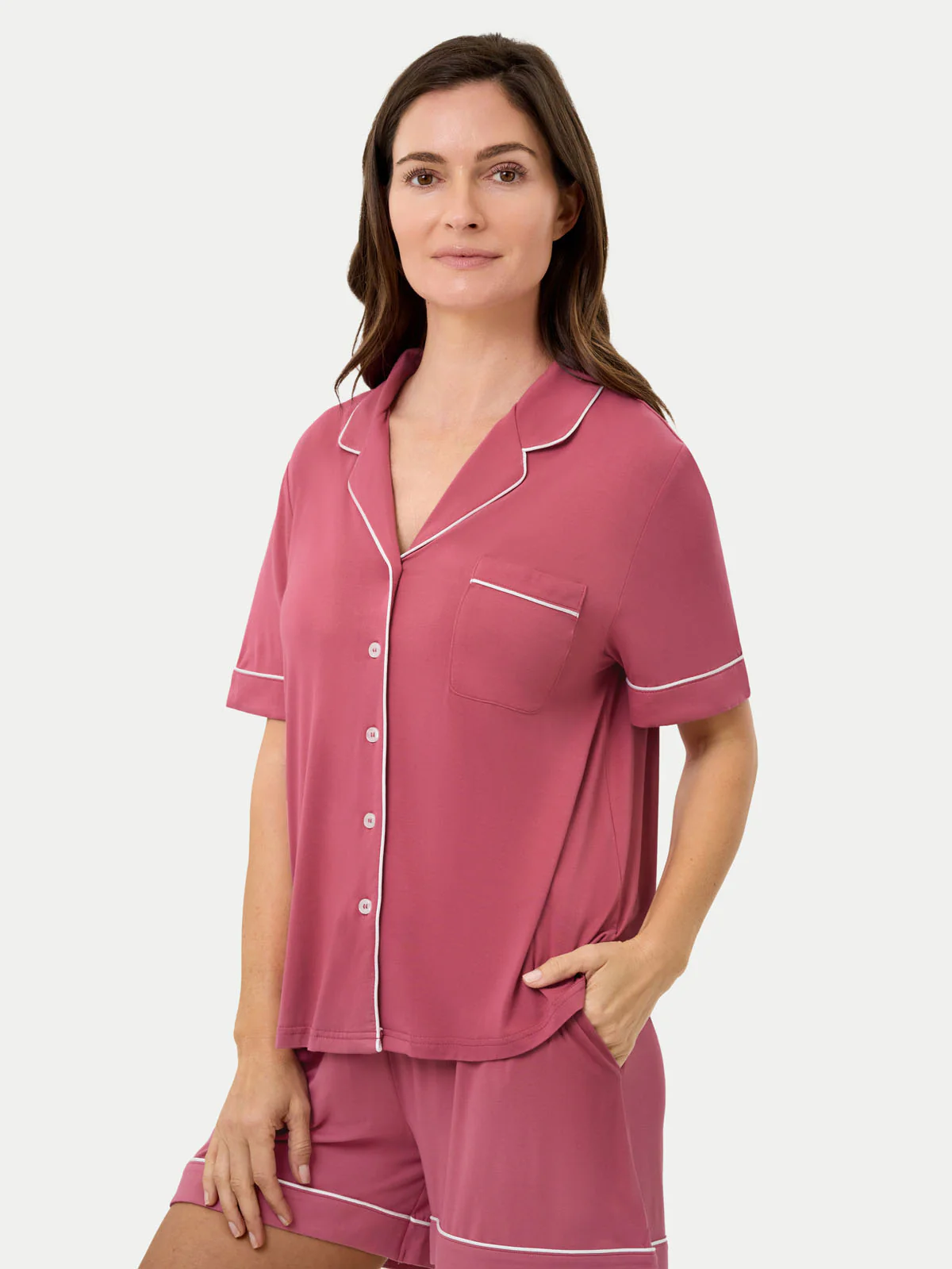 Short Sleeve Bamboo Pajama Set - Image 33