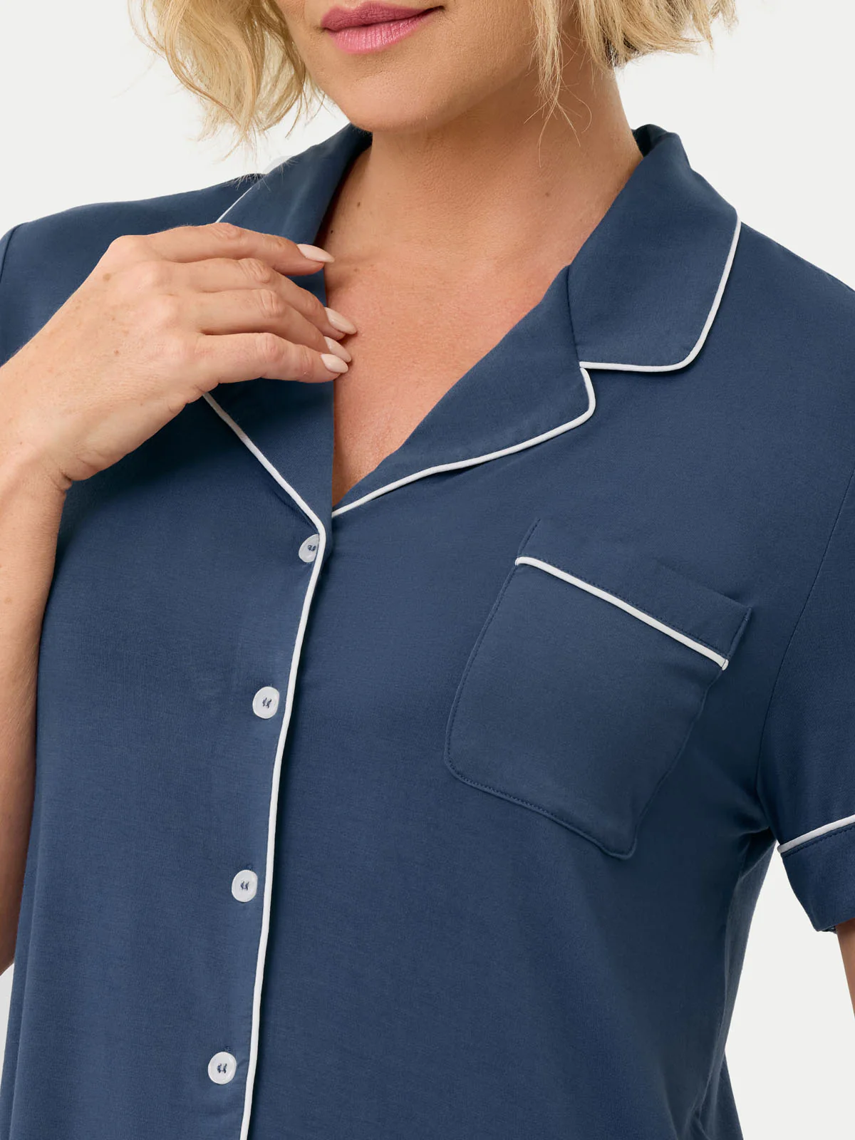 Short Sleeve Bamboo Pajama Set - Image 36