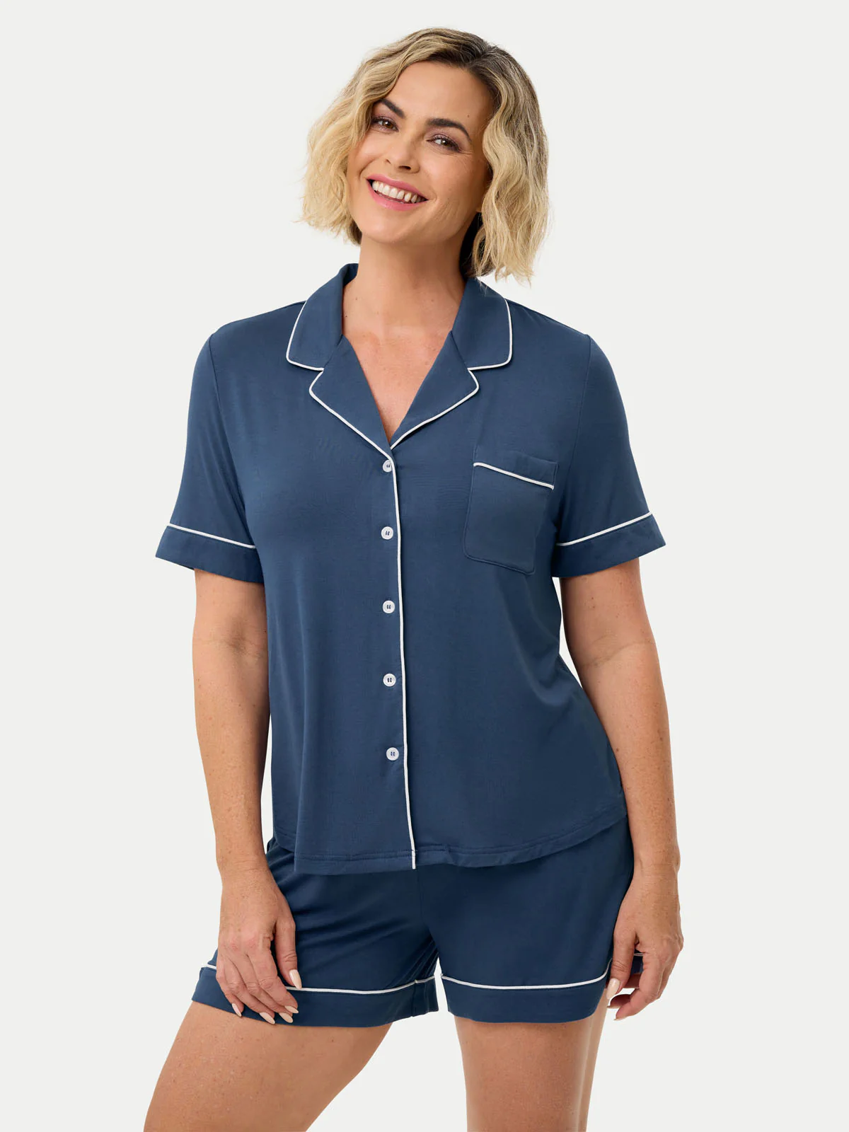 Short Sleeve Bamboo Pajama Set - Image 39
