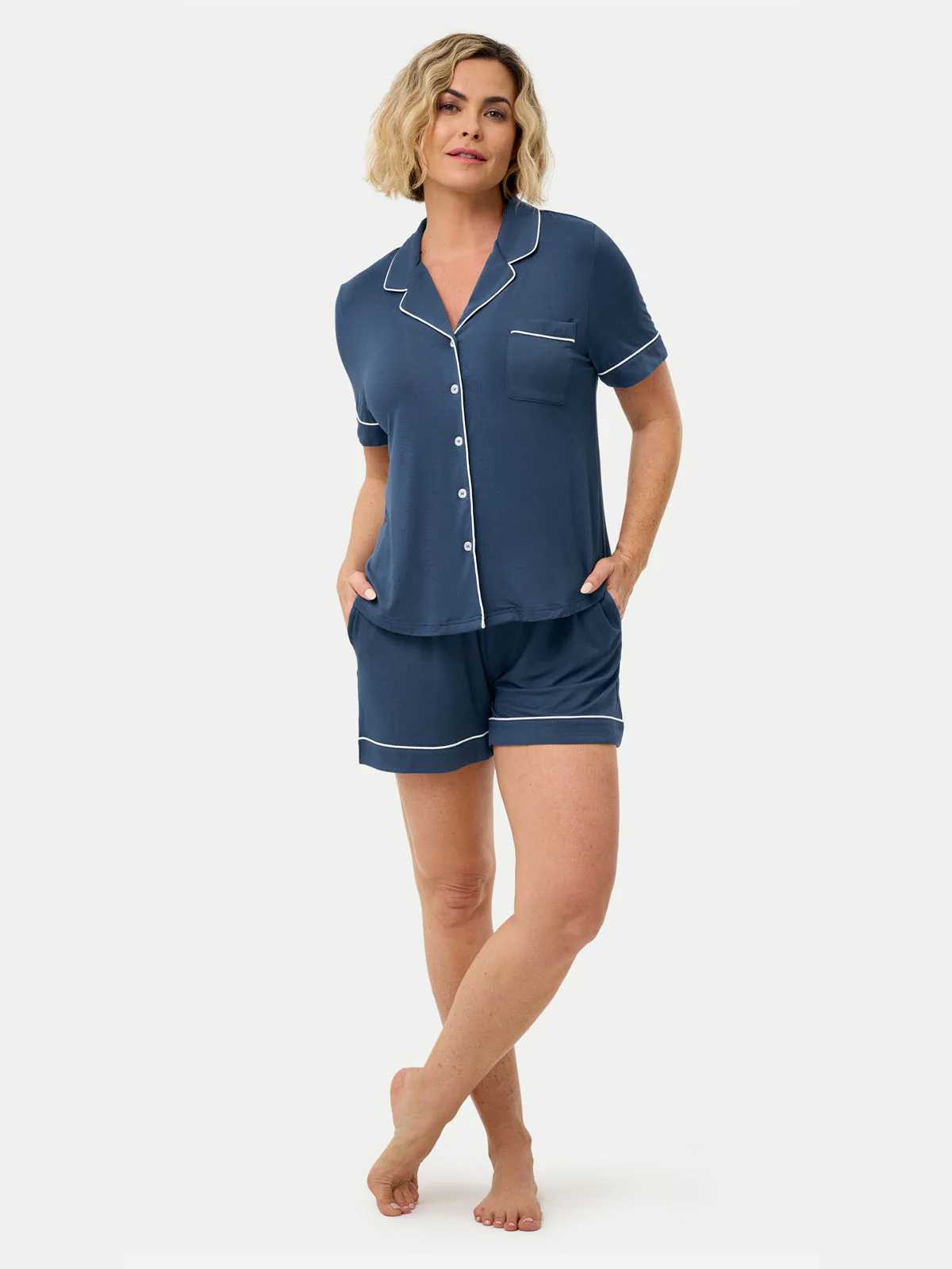 Short Sleeve Bamboo Pajama Set - Image 40