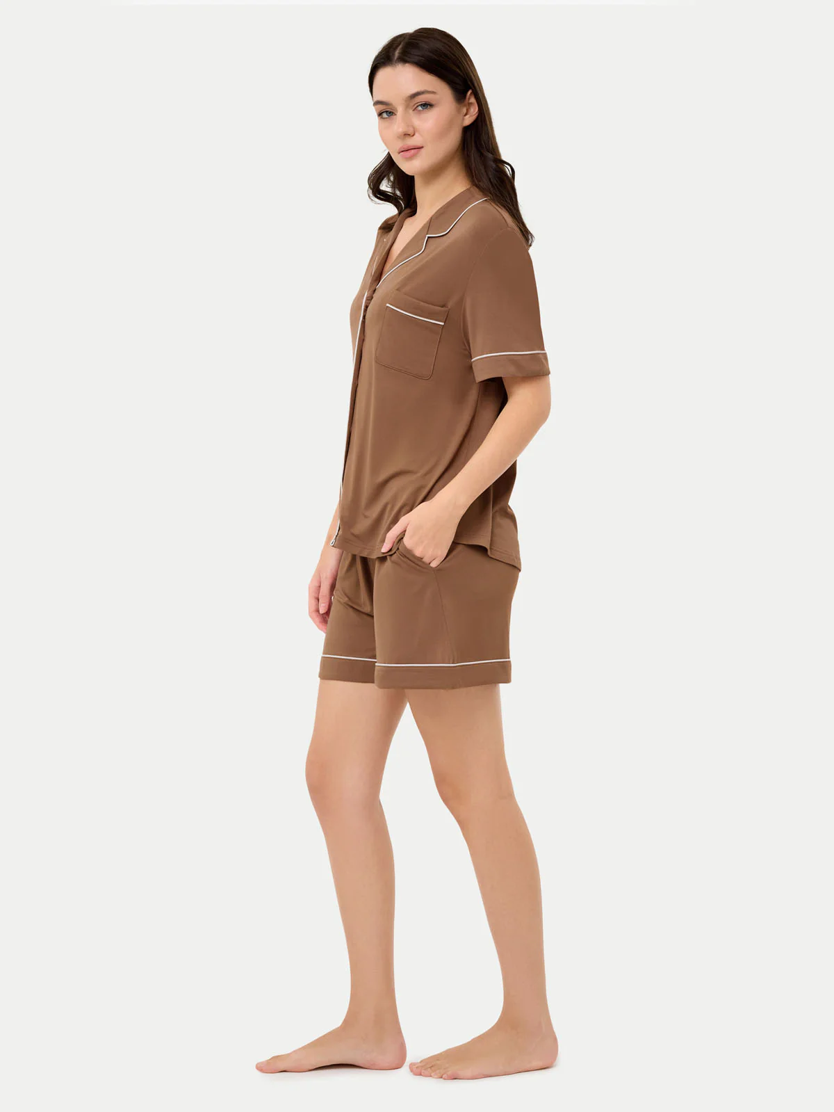 Short Sleeve Bamboo Pajama Set - Image 43