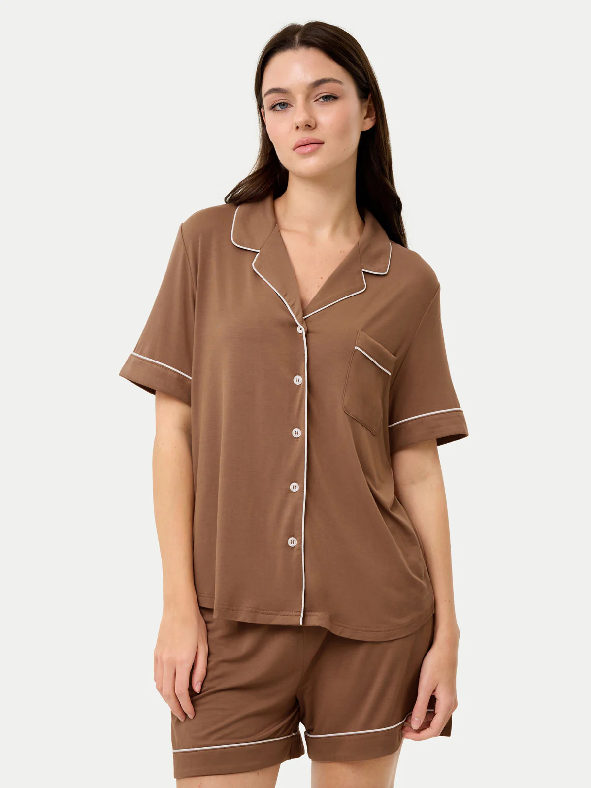 Short Sleeve Bamboo Pajama Set - Image 45