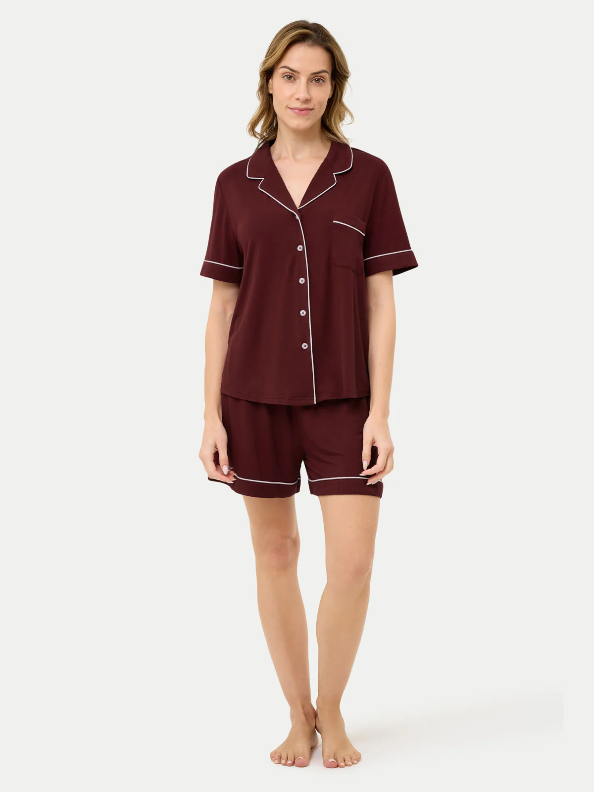 Short Sleeve Bamboo Pajama Set - Image 48