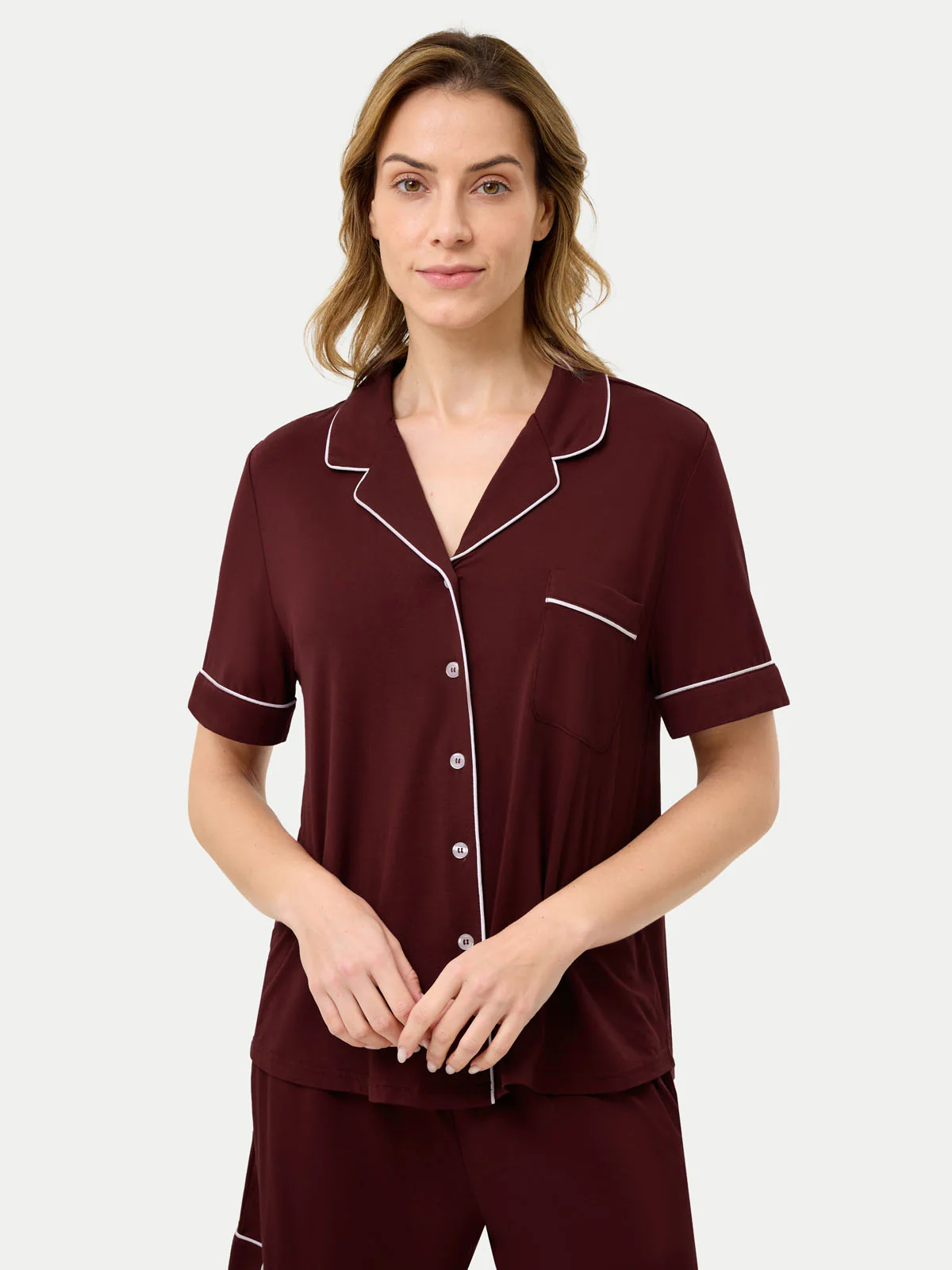 Short Sleeve Bamboo Pajama Set - Image 49