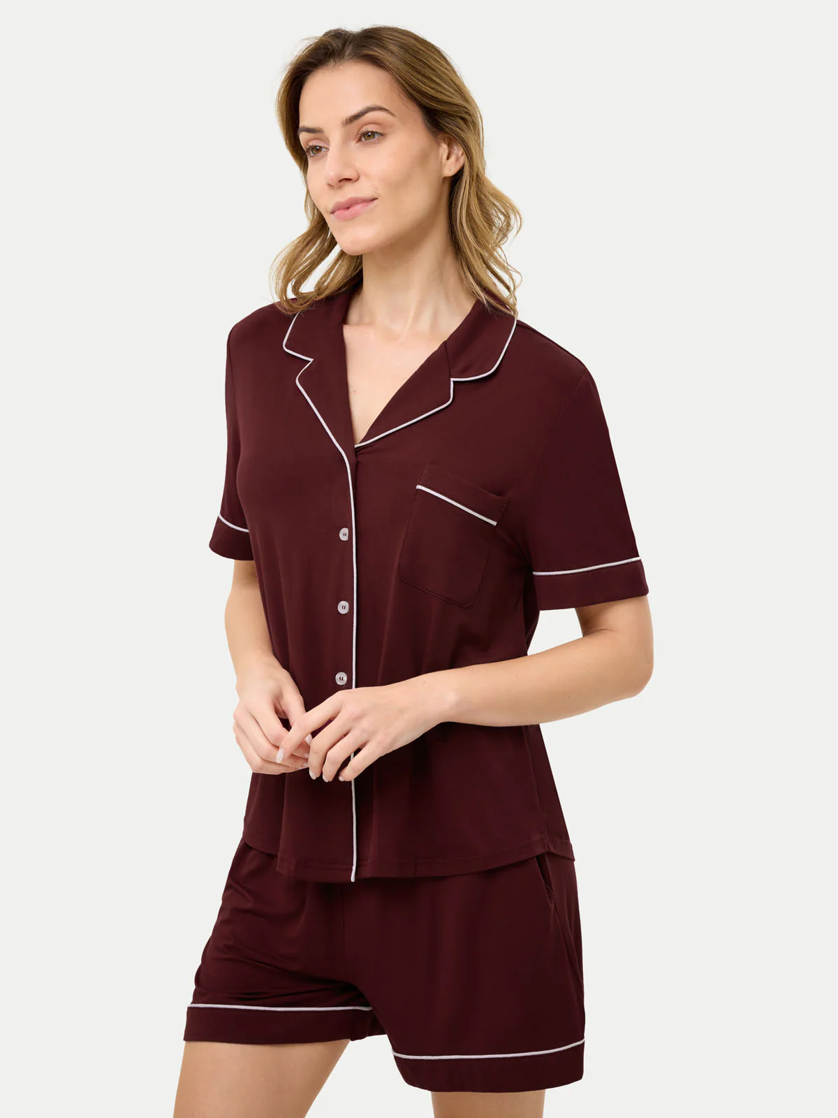 Short Sleeve Bamboo Pajama Set - Image 50