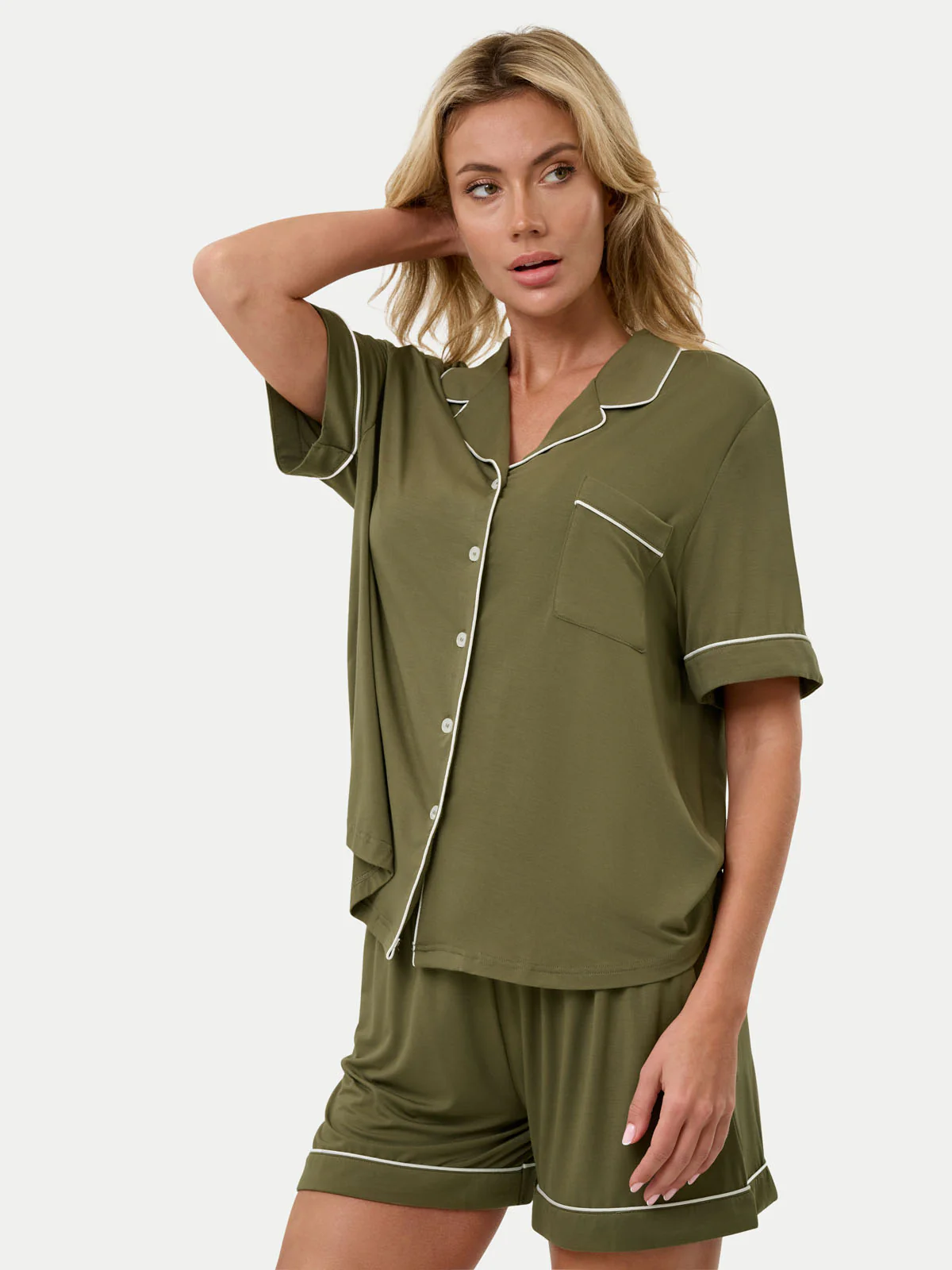Short Sleeve Bamboo Pajama Set - Image 58