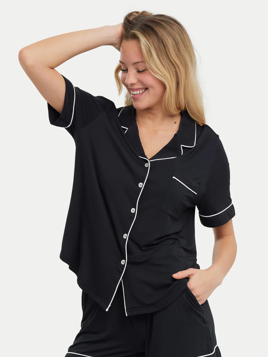 Short Sleeve Bamboo Pajama Set - Image 15