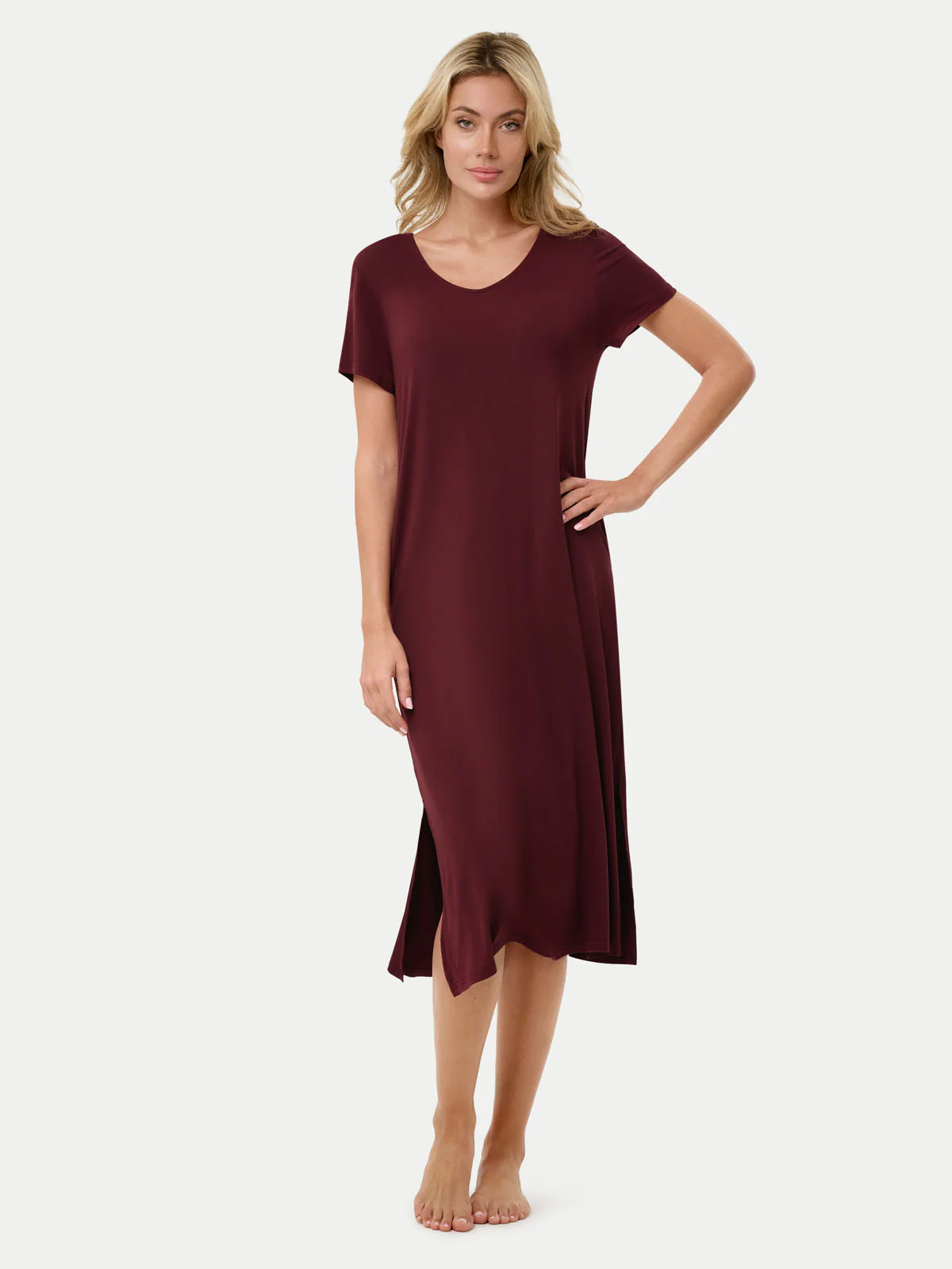 Short Sleeve Long Bamboo Sleepshirt - Image 27