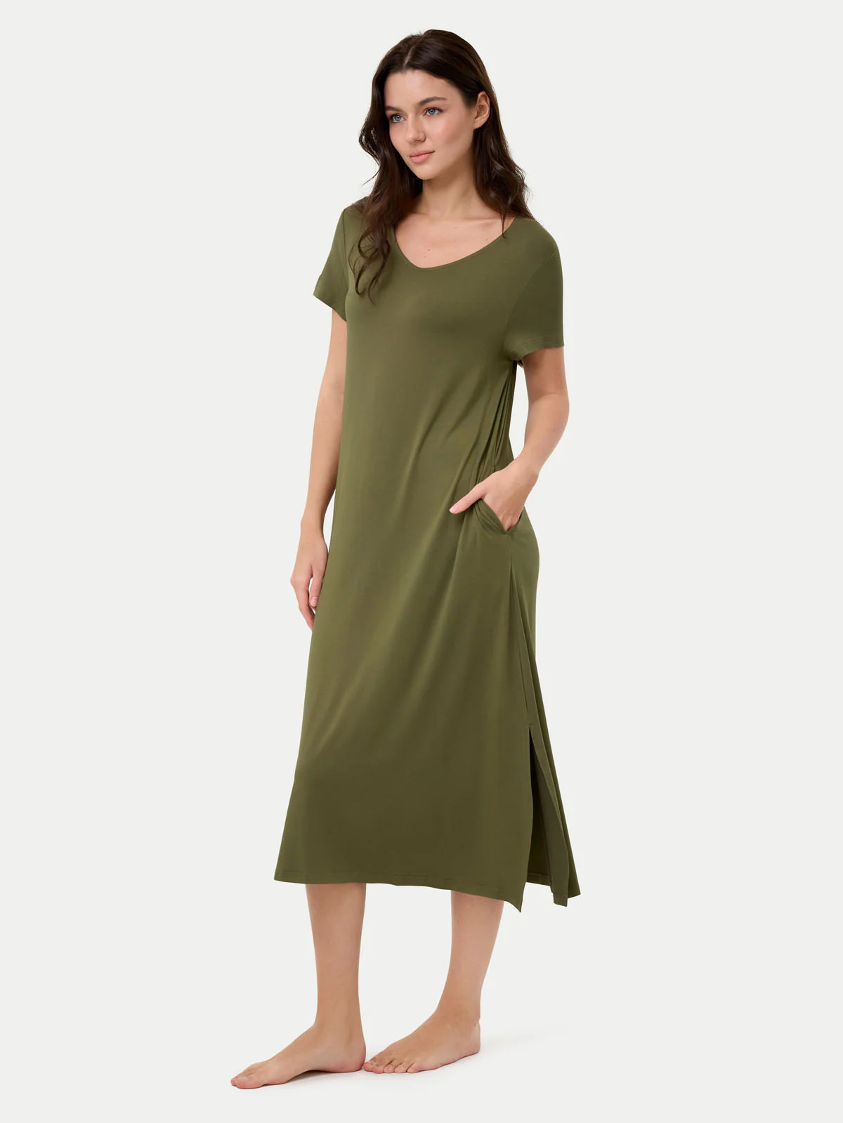 Short Sleeve Long Bamboo Sleepshirt - Image 33