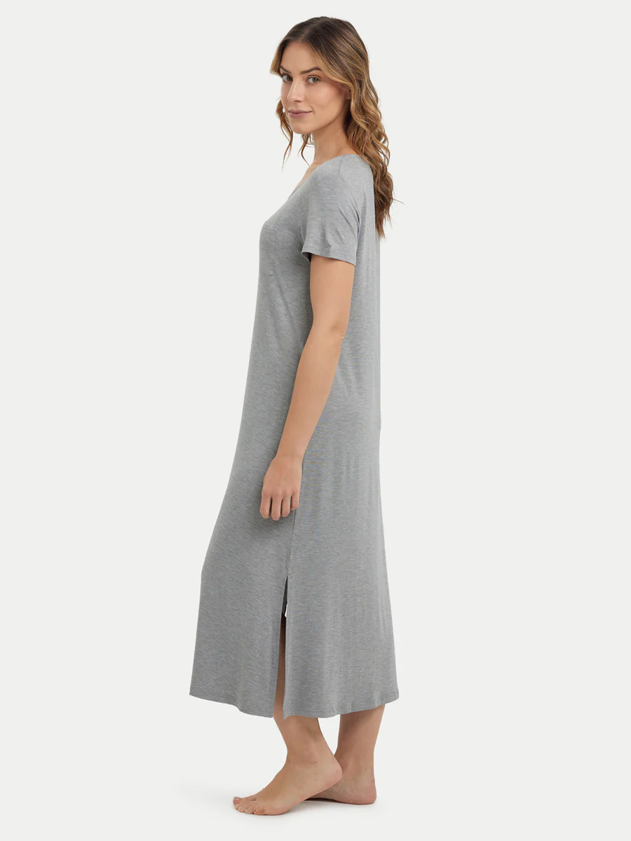 Short Sleeve Long Bamboo Sleepshirt - Image 43